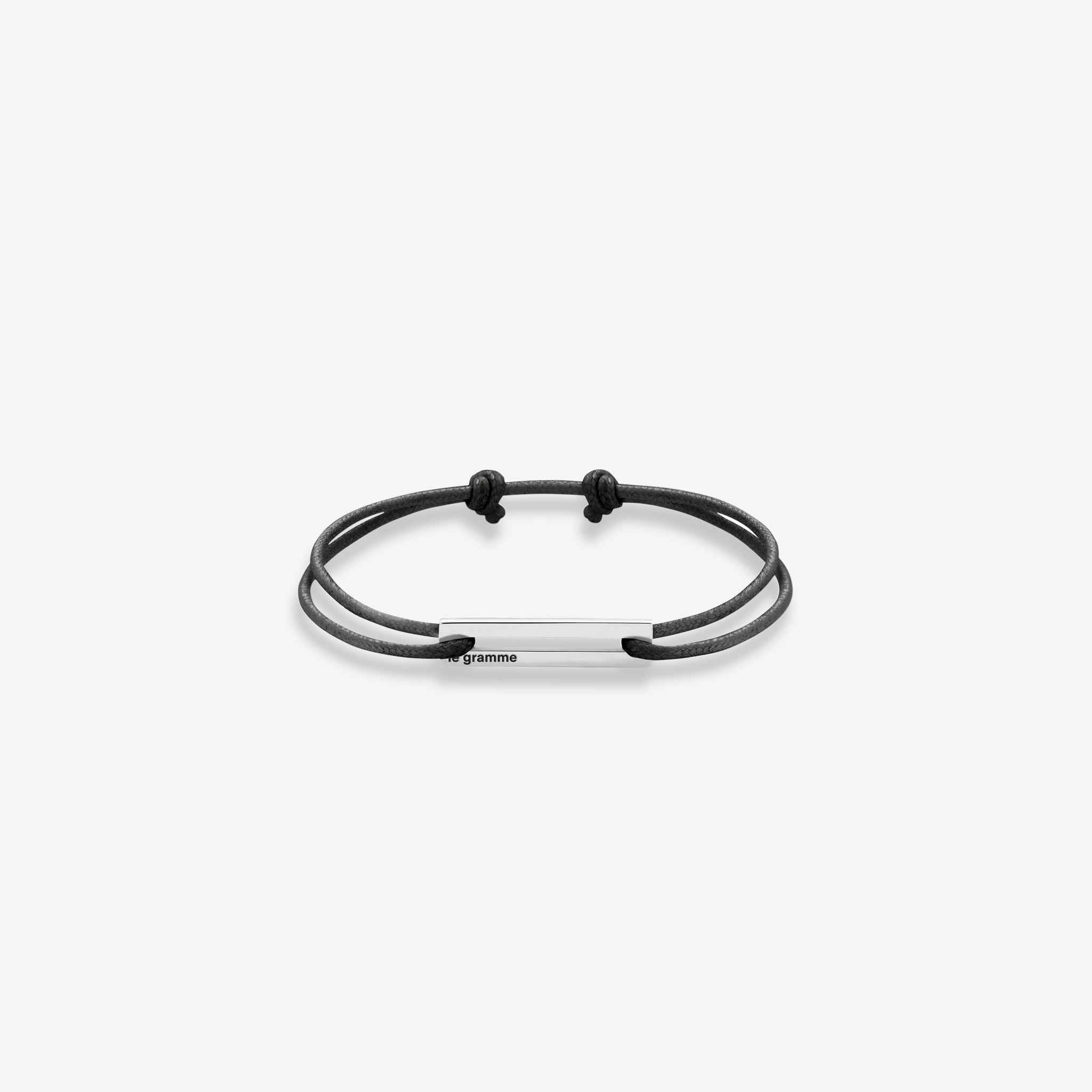 1.7g Polished Sterling Silver & Black Polyester Cord Bracelet for Women - Elegant Adjustable Jewelry for Everyday Wear, Gifts and Special Occasions