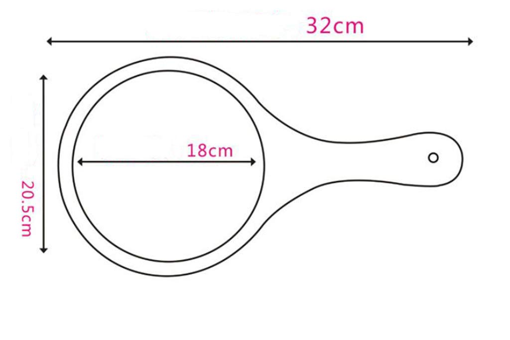 Extra Large Wooden Hand Mirror with Princess Handle - Portable Beauty & Makeup Mirror, Natural Finish, Wall Mountable or Handheld - Perfect for Dressing Tables, Travel, and Bridal Makeup