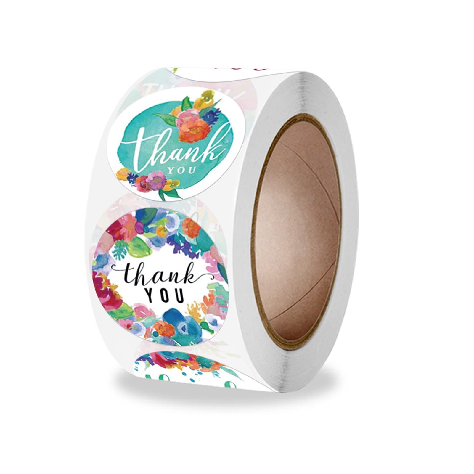 MIAOMSI 500pcs Floral Thank You Stickers - 3 Rolls Round Seal Labels for Gift Wrapping, Christmas Decor, Scrapbooking & Stationery (QY1089-500pcs) - Perfect for DIY Crafts, Party Favors & Handmade Card Making