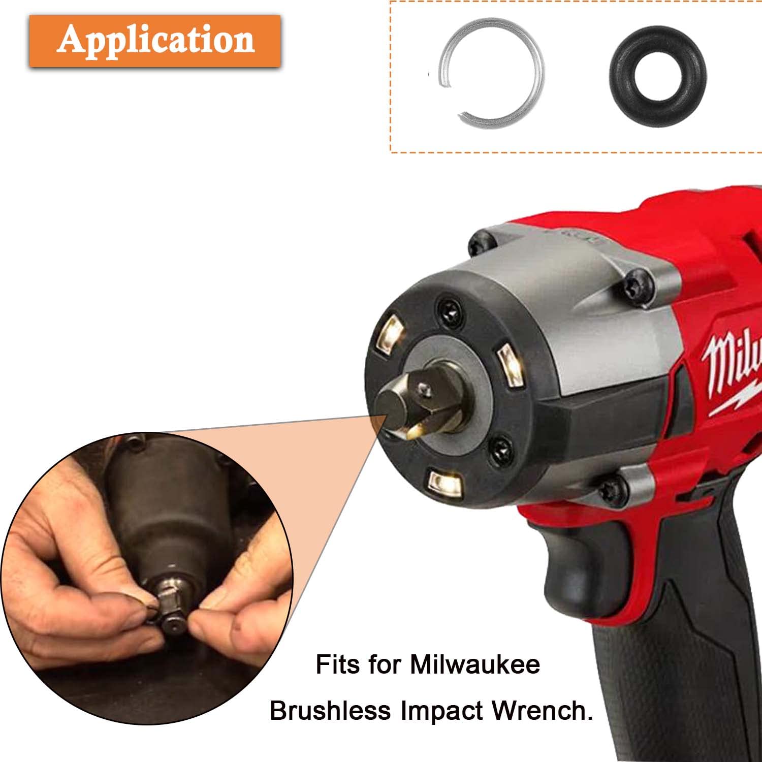 3/8 Inch Impact Socket Retaining Ring Clip with O-Ring & Installation Tool - Compatible with Milwaukee Brushless Impact Wrench - Perfect for Automotive Repairs & DIY Projects