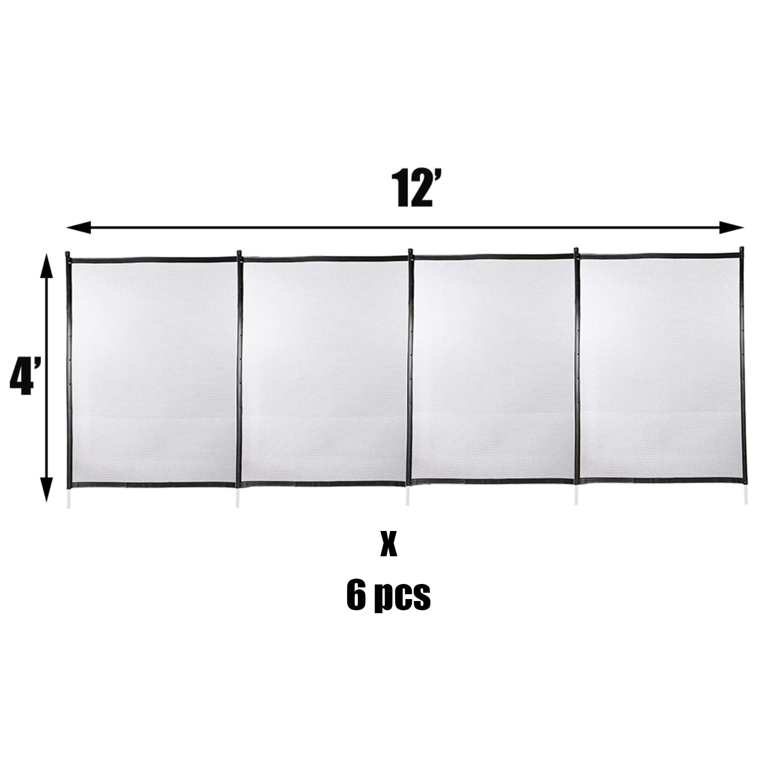 Happybuy 4FT x 72FT Removable Mesh Pool Fence for Inground Pools - DIY Child Safety Fencing, Black Swimming Pool Barrier to Protect Kids & Pets - Perfect for Backyard, Residential & Commercial Pool Safety