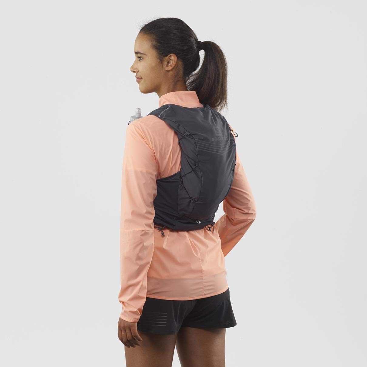 Salomon Advanced Skin 12 Set Unisex Hydration Vest Backpack for Trail Running - Lightweight & Breathable - Ebony, X-Small - Perfect for Long Distance Hiking, Marathon Training & Outdoor Adventures