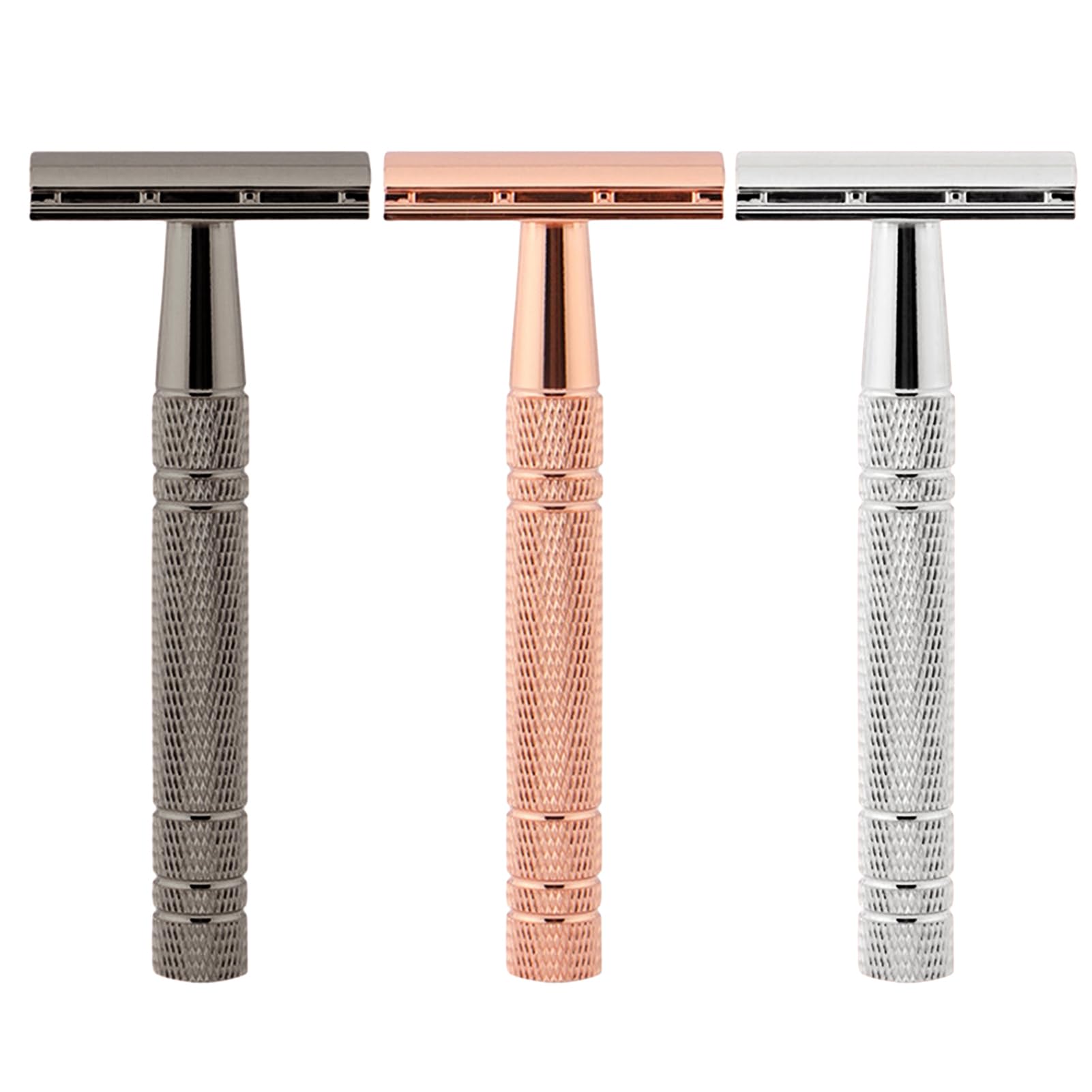 Premium Double Edge Safety Razor for Women & Men - 5 Platinum Coated Blades Included | Durable Metal Shaving Razor with Gold Finish | Perfect for Home Use, Travel & Outdoor Grooming | Ideal for Daily Shaving, Business Trips & Camping Essentials