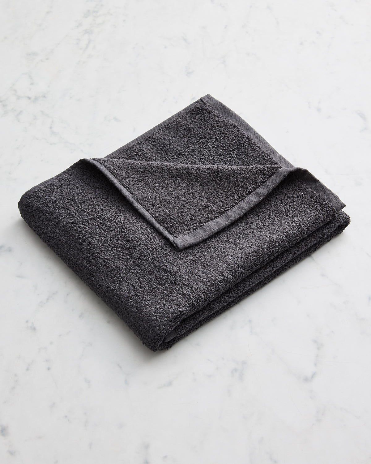 100% French Flax Linen Terry Hand and Face Towel - Premium Charcoal Gray Bath & Kitchen Towel for Spa, Gym, Travel and Home Use