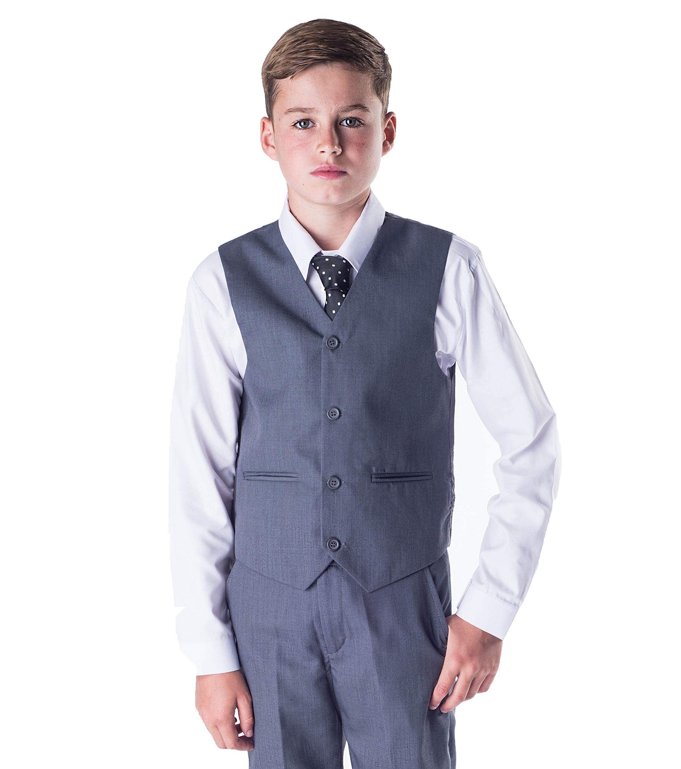 Romario Boys Grey 5-Piece Suit for Wedding & Prom
