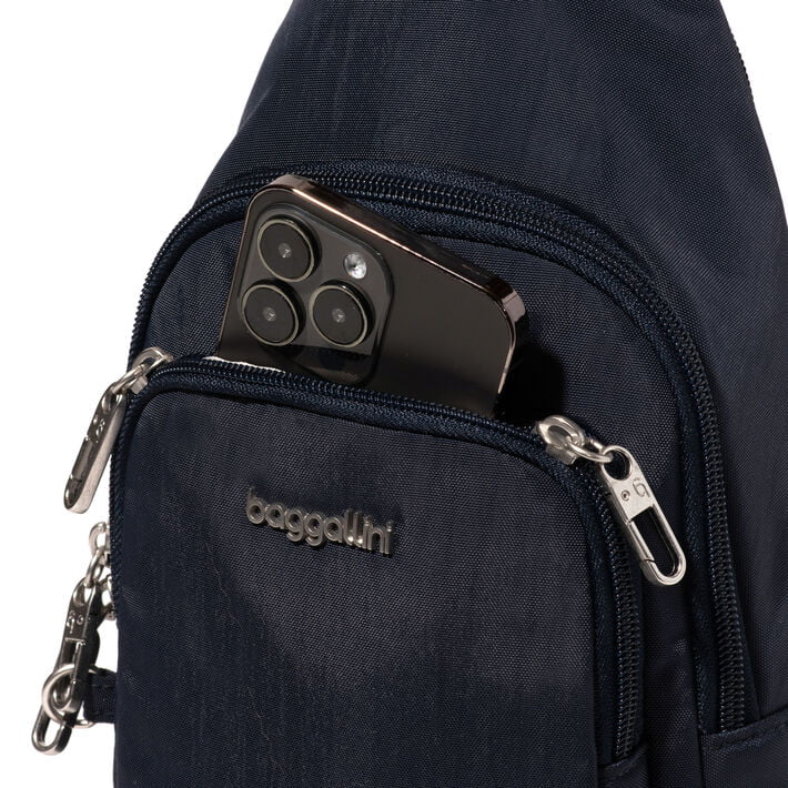 Baggallini Securtex Anti-Theft Crossbody Sling Bag for Women - RFID Blocking, Lightweight & Secure Travel Purse - Perfect for Day Trips, Commuting, and Shopping