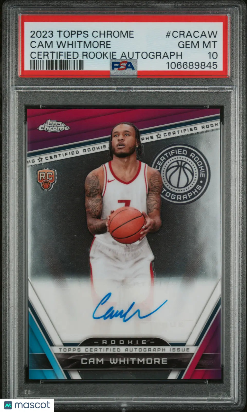 2023 Topps Chrome Cam Whitmore Rookie Autograph Card PSA 10 Gem Mint - Basketball Trading Card for Collectors & Investors, Perfect for Display Cases or Portfolio Collections