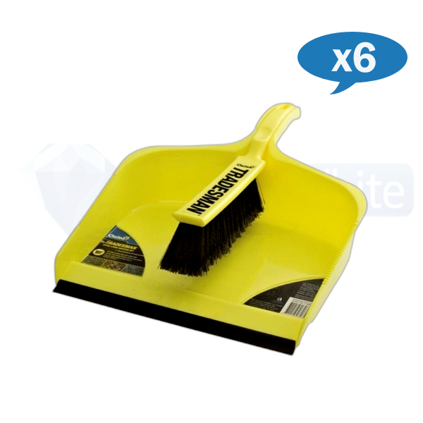 Oates Extra Large HD Tradesman Dustpan Set - Heavy Duty Commercial Dust Pan with Long Handle for Workshop, Garage & Construction Sites - Perfect for Cleaning Large Debris & Heavy Duty Use