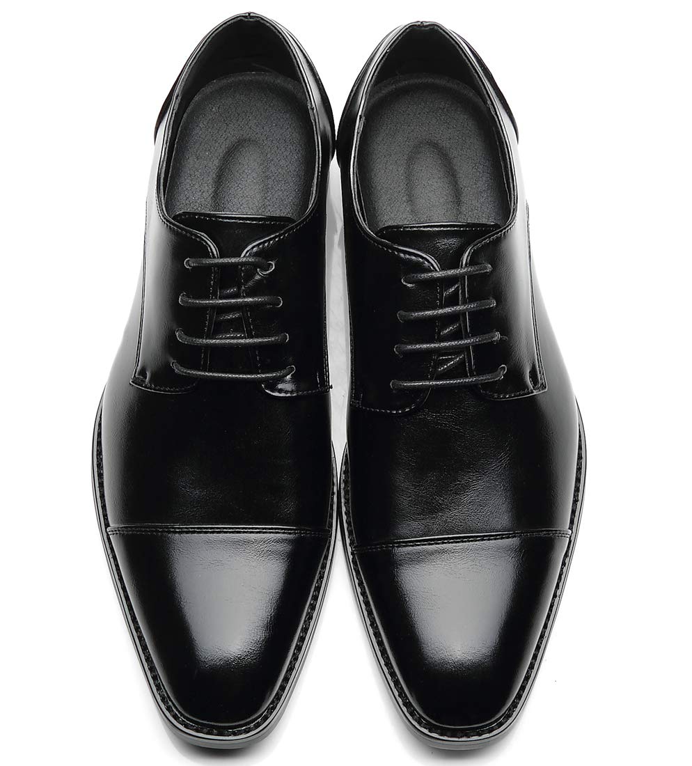 Men's Classic Wingtip Oxford Dress Shoes - Formal Cap-Toe Lace-Up Business Shoes for Office, Wedding & Special Occasions
