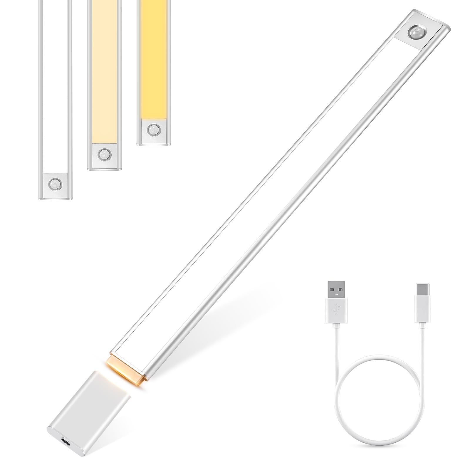 LemonBest Motion Sensor Cabinet Lights - 128 LED Dimmable Wireless Closet Light with 1800mAh Battery, Under Cabinet Lighting for Kitchen, Wardrobe, Cupboard, Hallway | Perfect for Nighttime Navigation & Home Organization