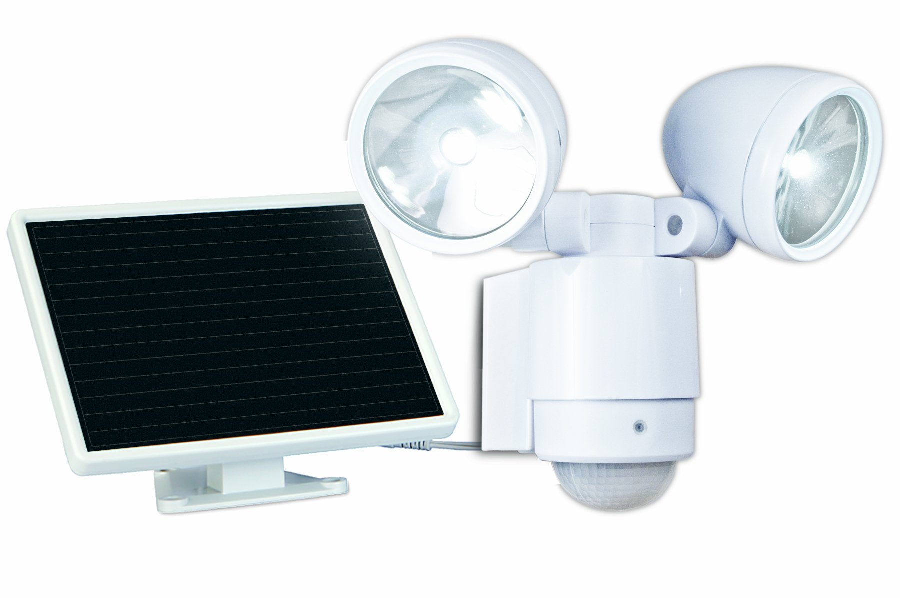 Maxsa 44418 Solar Powered Dual-Head Motion Sensor LED Security Light - Weatherproof Outdoor Lighting for Driveway, Front Yard, Porch & Garden - Durable Metal Construction with Bright White Illumination - Perfect for Home Security & Nighttime Safety