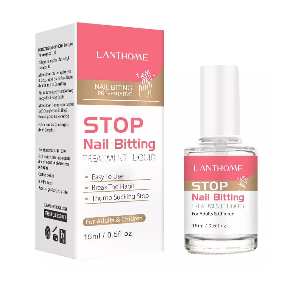 Stop Nail Biting & Thumb Sucking Solution for Adults & Kids - 15ml Bitter Nail Polish to Break Bad Habits | Perfect for Home, School & Travel Use