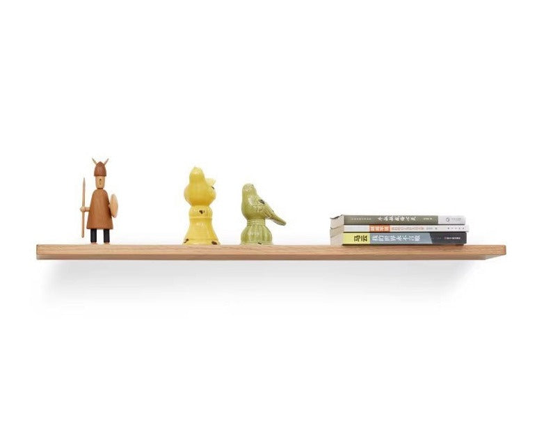 Solid Oak and Black Walnut Wood Wall Shelf - Handcrafted Rustic Floating Shelves for Living Room, Kitchen, Bathroom Decor | Durable Natural Wood Storage Solution for Home Organization
