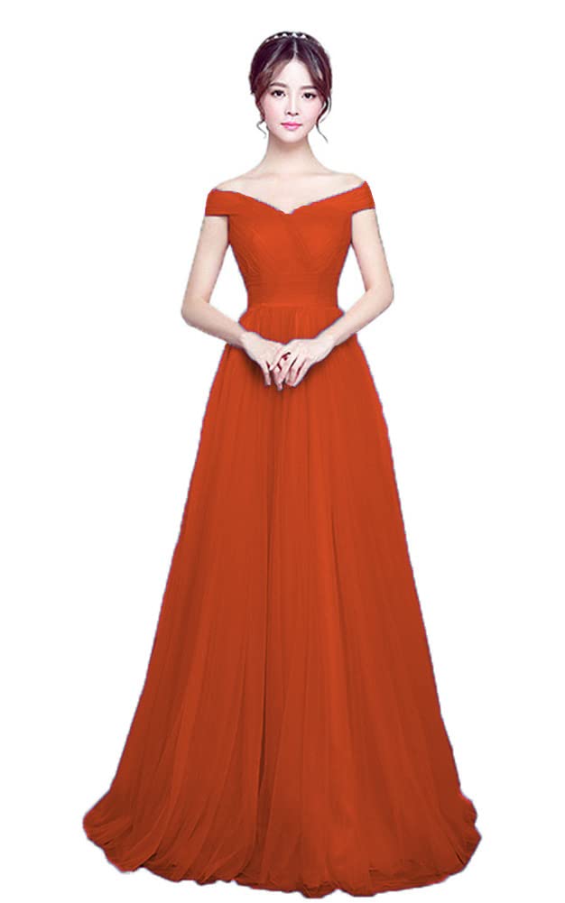 Elegant Off-The-Shoulder Tulle Wedding Dress | A-Line Formal Ball Gown for Women | Perfect for Weddings, Prom, Quinceañera & Special Occasions
