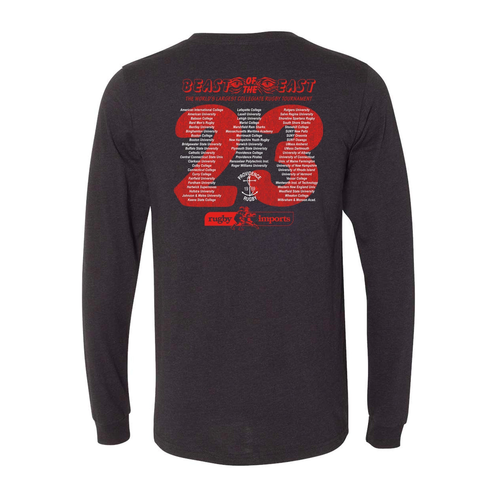 BOE 2023 Men's Rugby Long Sleeve Shirt - Breathable Performance Jersey for Rugby Training & Casual Wear