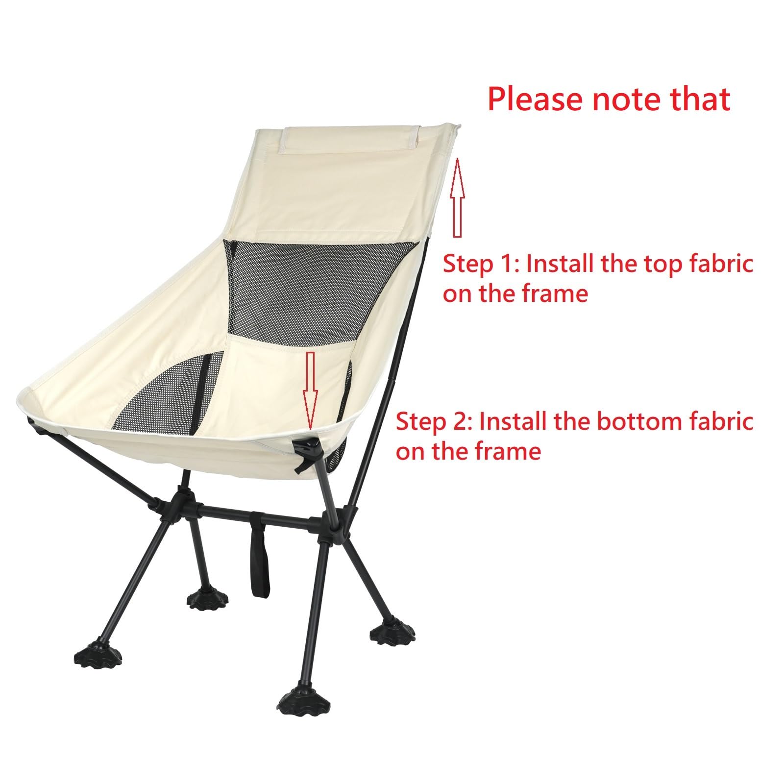 Ultralight High-Back Camping Chair - Portable Folding Backpacking Chair with Cup Holder & Storage Pouch, Supports 300 lbs - Compact Durable Outdoor Chair for Hiking, Camping, Beach, Picnic, Backyard, Fishing & Reading - White