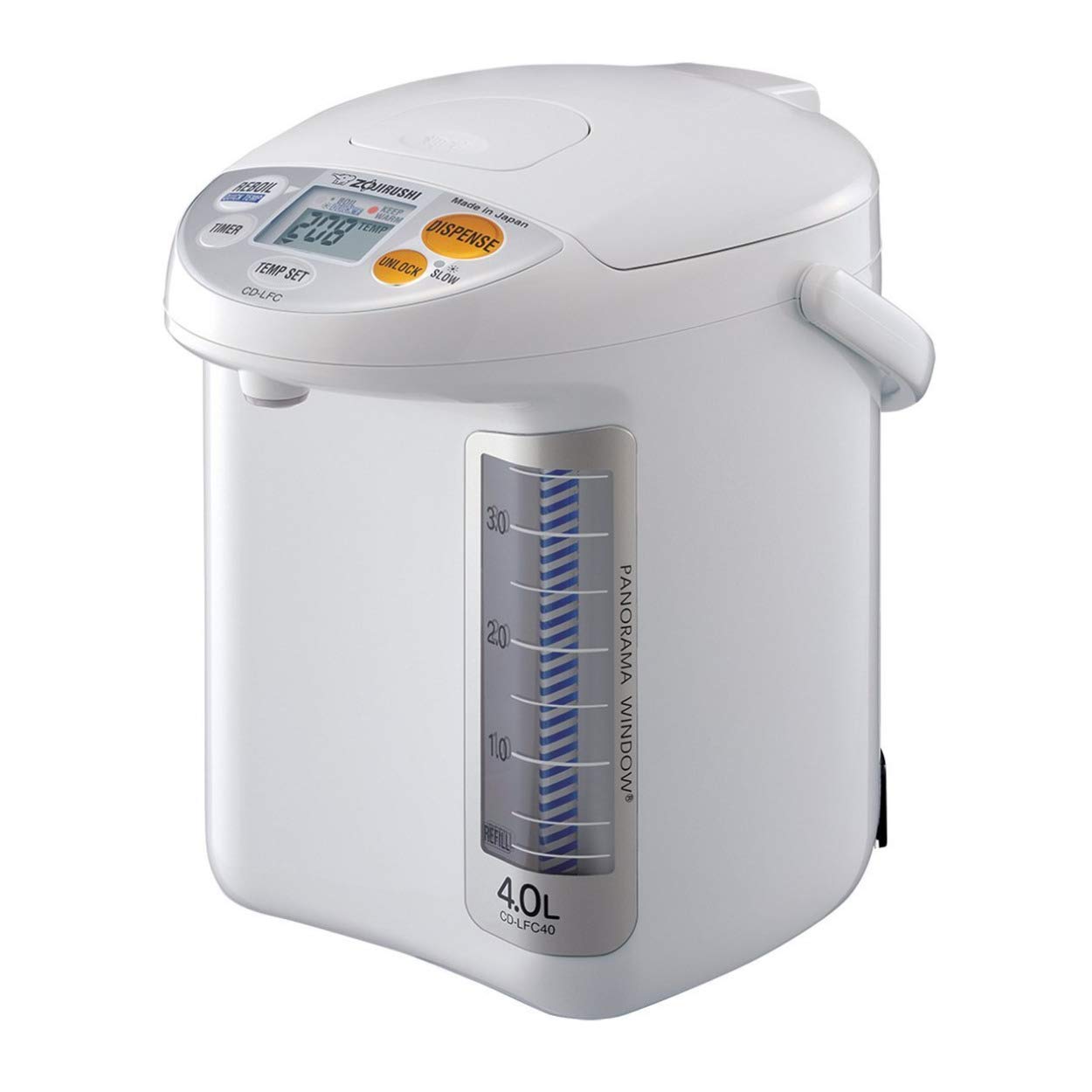 Zojirushi CD-LFC40 Panorama Window Micom Electric Water Boiler & Warmer, 4.0L (135 oz) Capacity, White - Perfect for Home, Office & Tea Ceremonies