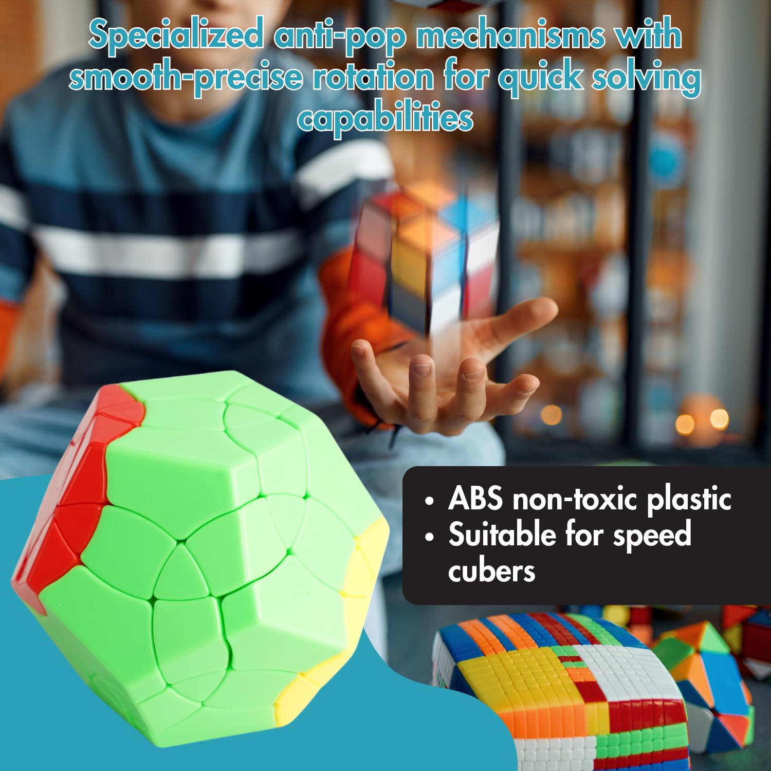 aCADZO Phoenix Megaminx Speed Cube - Ultra Smooth 3x3 Twist Puzzle Toy - Best Educational Gift for Kids & Teens - Perfect for Brain Training, Stress Relief & Competition Practice