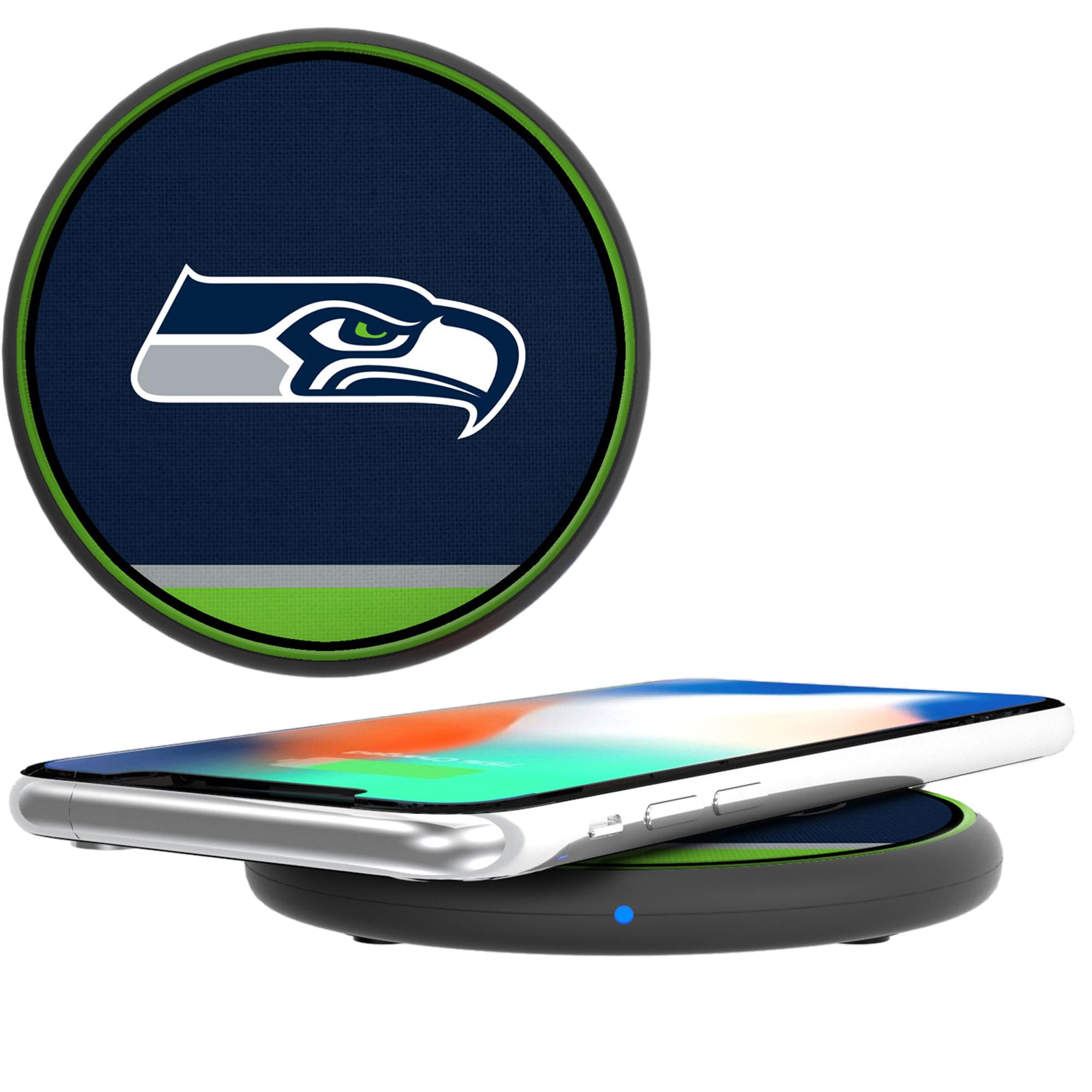 Seattle Seahawks Wireless Phone Charger - 10W Fast Charging, Qi-Certified for iPhone & Android - Perfect for Home, Office & Game Day