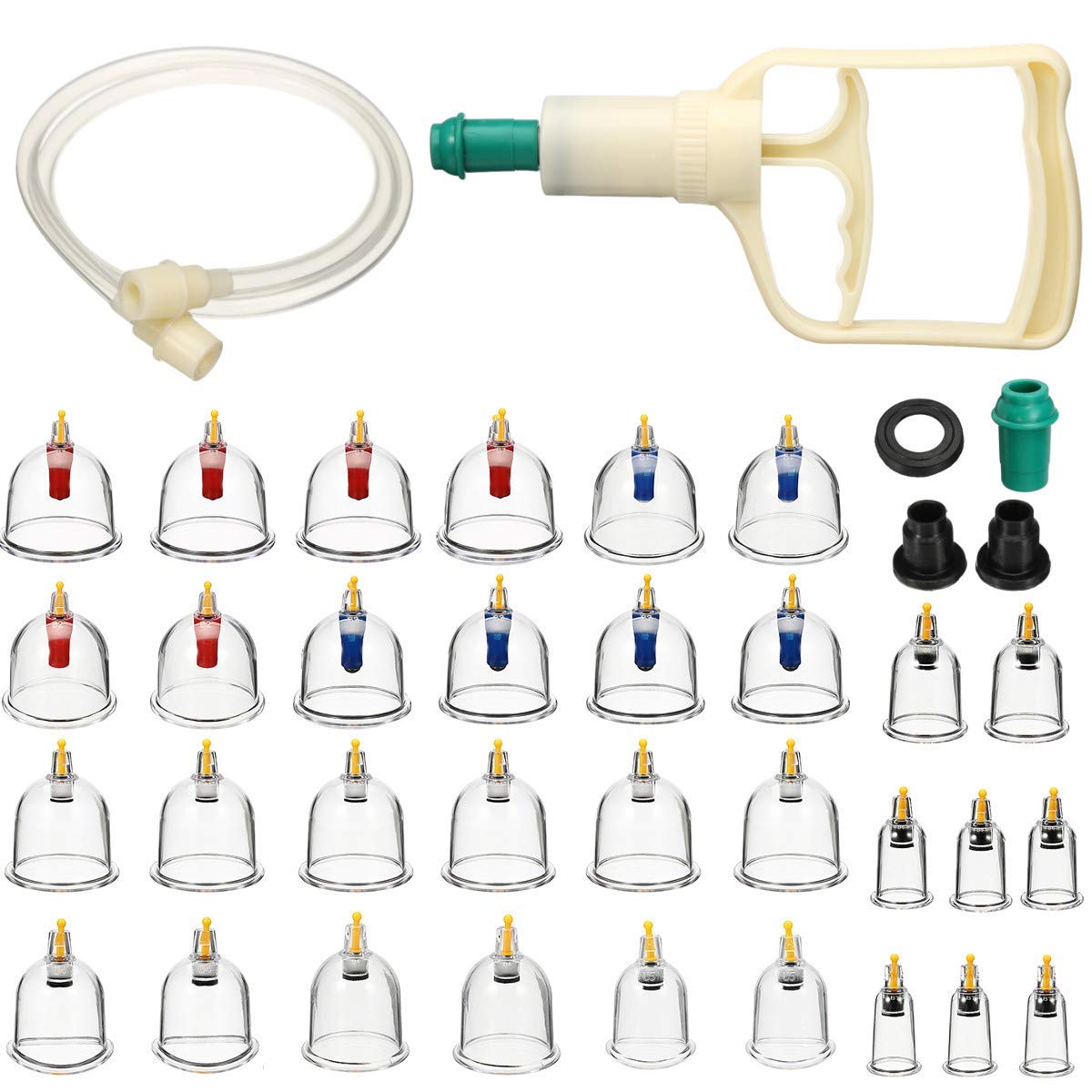 32-Piece Cupping Therapy Set with Vacuum Suction Pump - Professional Body Massage Kit for Relaxation, Pain Relief & Muscle Recovery - Perfect for Home Spa, Physical Therapy & Wellness Routines