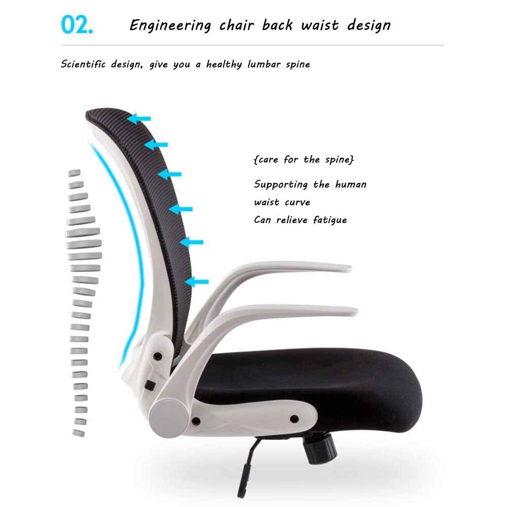 Ergonomic Mid-Back Office Chair with Adjustable Tilt & Flip-Up Arms - Comfortable Computer Desk Chair for Home & Executive Workspaces - Orange (Perfect for Long Work Hours & Gaming Sessions)