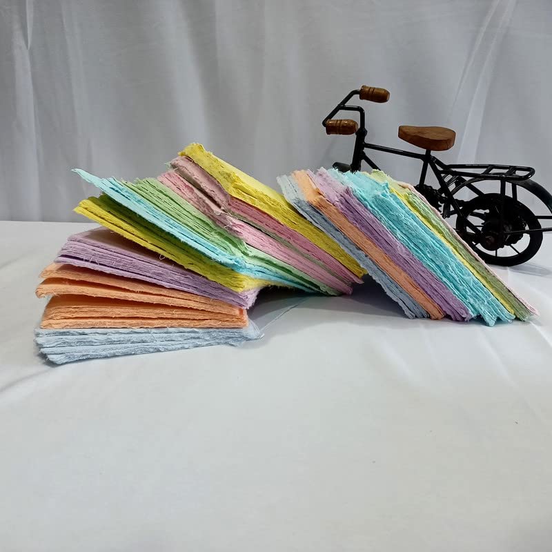 Premium Handmade Deckle Edge Paper - 50-Pack 9x9 Inch Multicolor Square Cardstock for Calligraphy, Scrapbooking, Wedding Invitations | Perfect for DIY Crafts, Origami, Watercolor Painting & Elegant Menu Cards