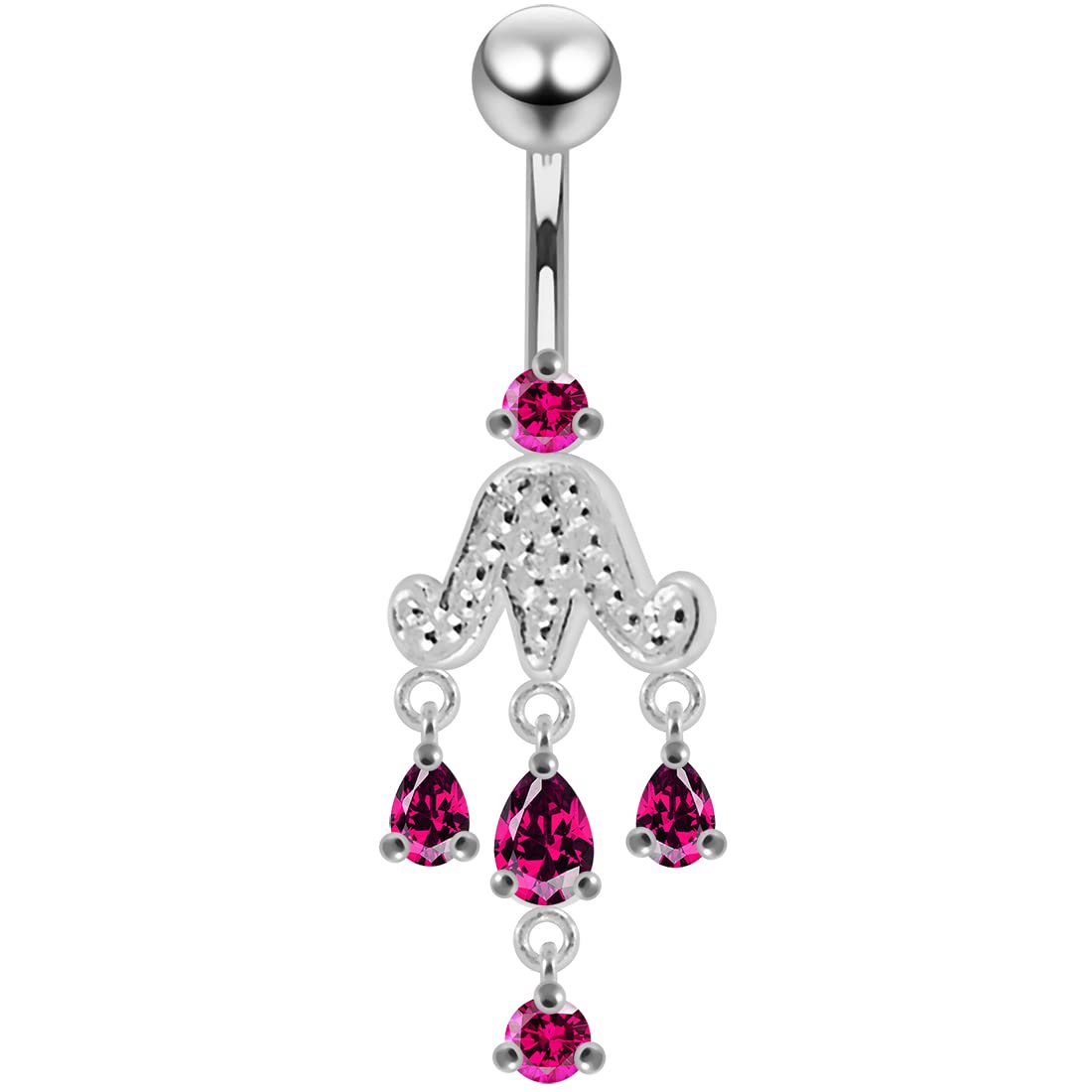 CZ Gemstone Tribal Chandelier Earrings - 925 Sterling Silver Dangle Earrings for Women | Perfect for Boho, Festival, and Party Outfits