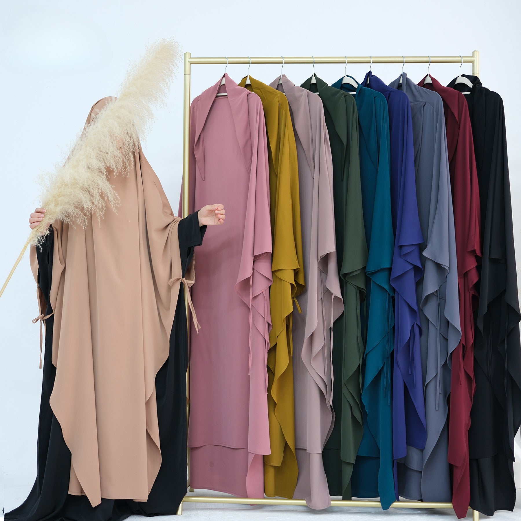 Solid Color Nida Swing Hijab - Soft & Breathable Muslim Headscarf for Women - Perfect for Daily Wear, Prayer, and Special Occasions