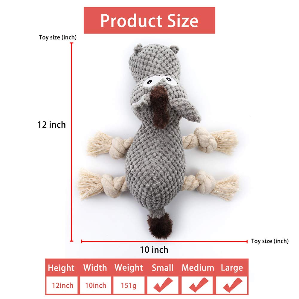 Durable Squeaky Dog Toy for Large, Medium & Small Dogs - Soft Plush Stuffed Animal Chew Toy (Grey Donkey) for Playtime, Training & Indoor/Outdoor Fun
