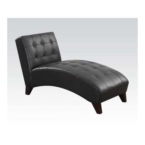 Anna Lounge Chaise by Acme Furniture - Modern Accent Chair for Living Room, Bedroom & Office - Comfortable Upholstered Chaise Lounge with Wooden Legs