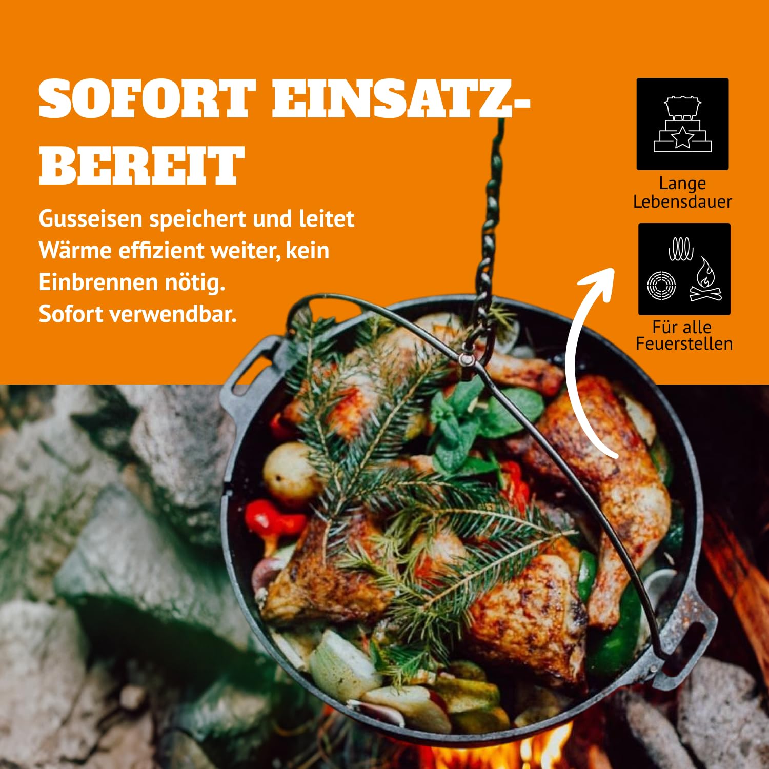 **Petromax Pre-Seasoned Cast Iron Dutch Oven – 7.9 Quart Camping & Kitchen Cookware for Even Heat Distribution – Perfect for Outdoor Campfire Cooking, Baking, and Home Kitchen Use**    *(Use Cases: Ideal for stews, soups, bread baking, roasting, and Dutch oven cooking over campfires or stovetops.)*