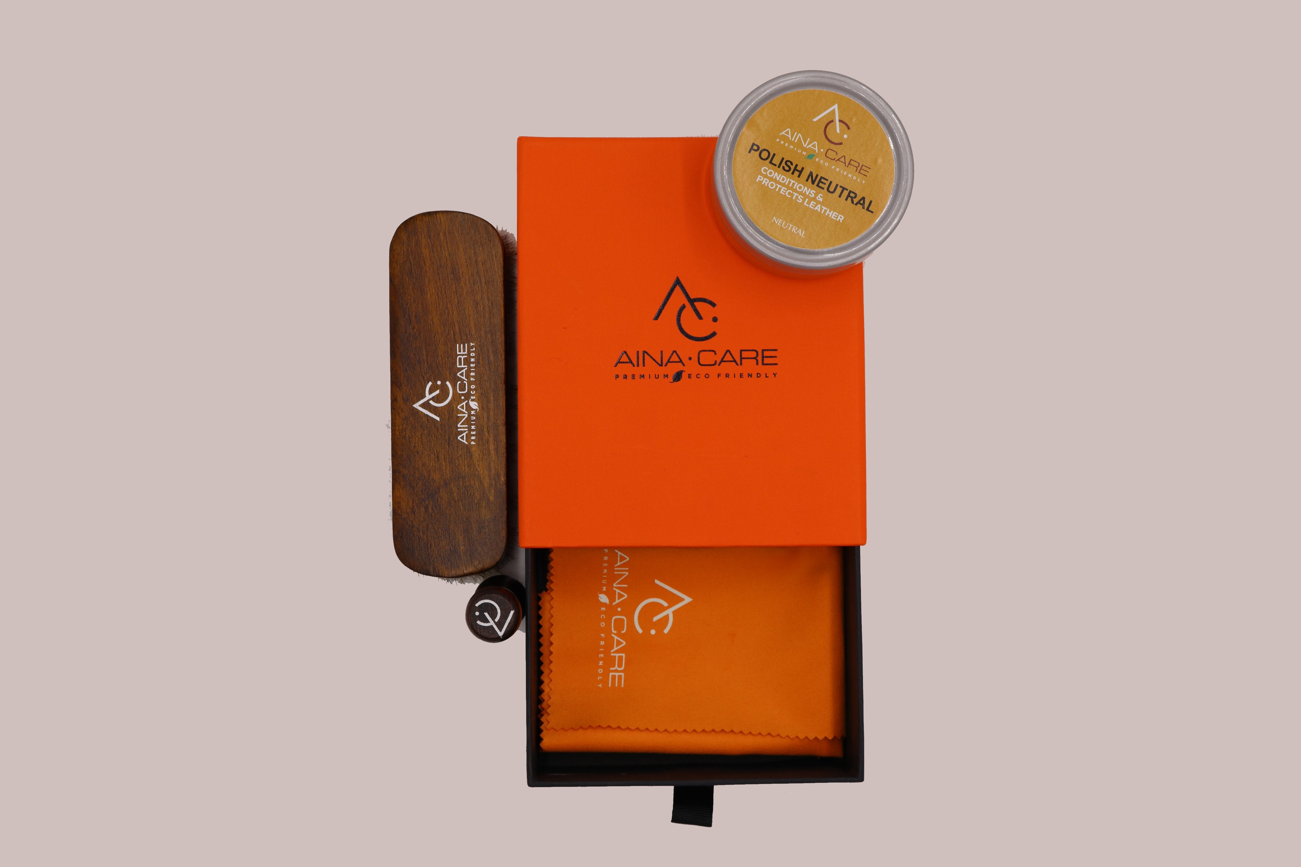 Premium Shoe Polish Kit - Neutral Cream for Leather Shoes | Shine & Protect Dress Shoes, Boots & Bags | Perfect for Office, Formal Events & Daily Care