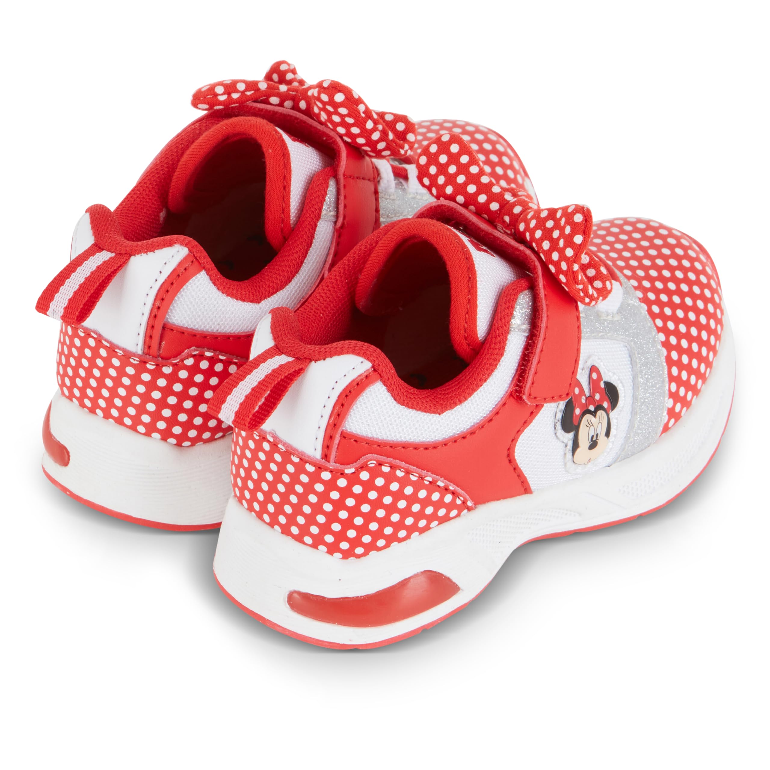 Disney Minnie Mouse Girls Slip-On Sneakers with Velcro Straps - Cute Cartoon Design, Comfortable & Secure Fit - Official Licensed Shoes for School, Play & Everyday Wear