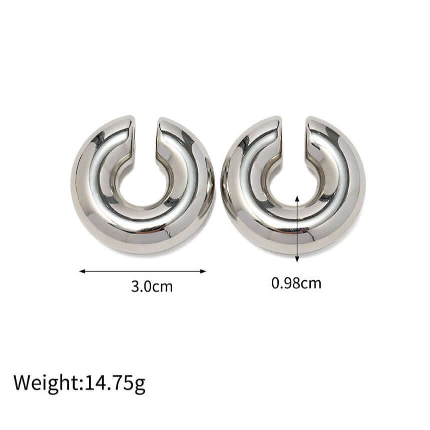 18K Gold & Silver Chunky Ear Wrap Ear Cuff - JDE685 | Trendy Statement Jewelry for Women, Perfect for Parties, Weddings & Everyday Wear