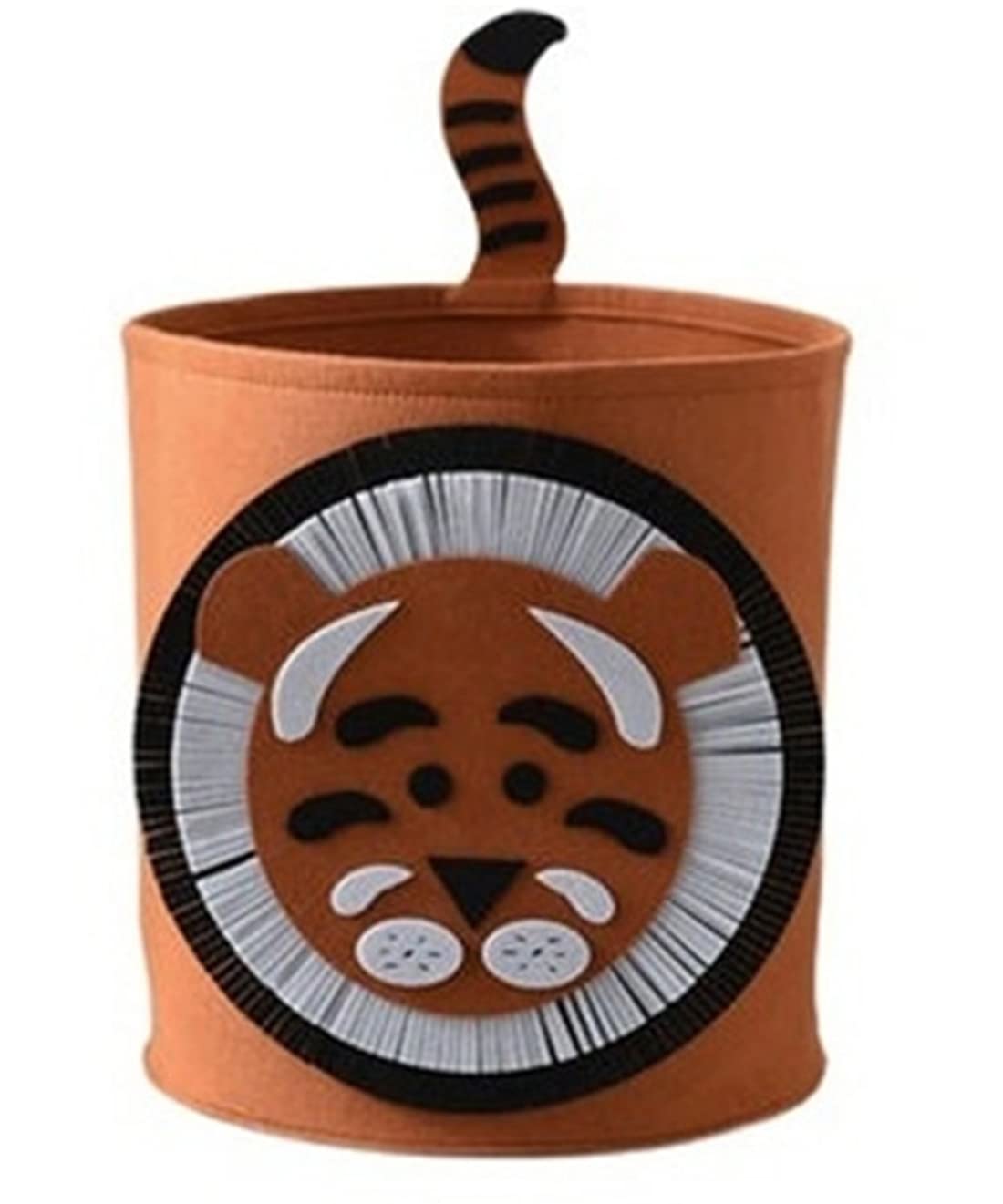 WEI LONG Foldable Felt Laundry Basket - Nursery Hamper & Storage Organizer for Kids Boys Girls, Office, Bedroom - Holds Clothes, Toys (Painted Tiger Design) - Perfect for Baby Rooms, Playrooms & Home Organization
