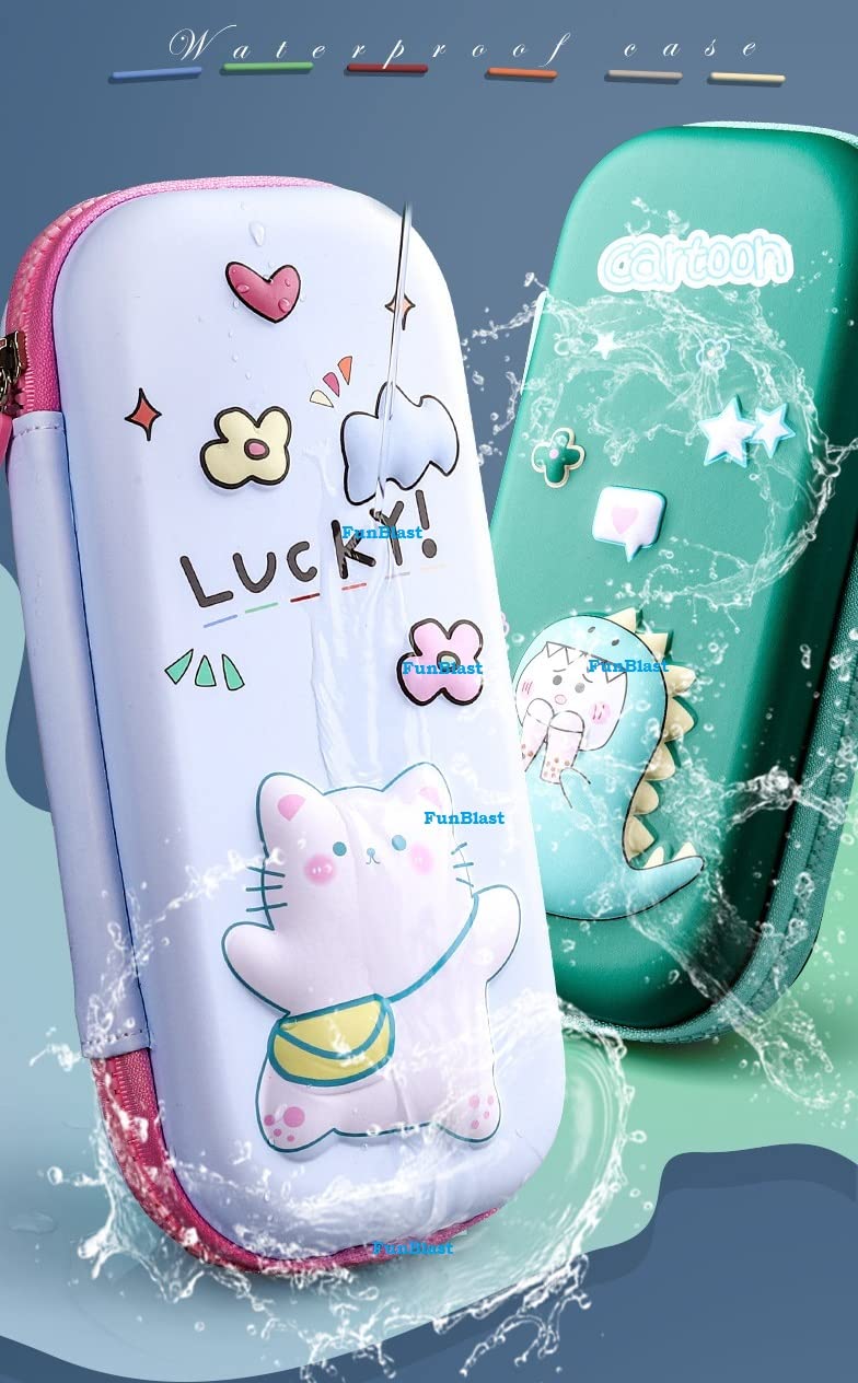FunBlast Dinosaur Pencil Case for Boys & Girls - Kids School Supply Organizer with Zipper, Cute Dinosaur Design Pencil Pouch for Back to School, Birthday Gifts, Classroom Essentials (Perfect for School, Travel & Homework Organization)