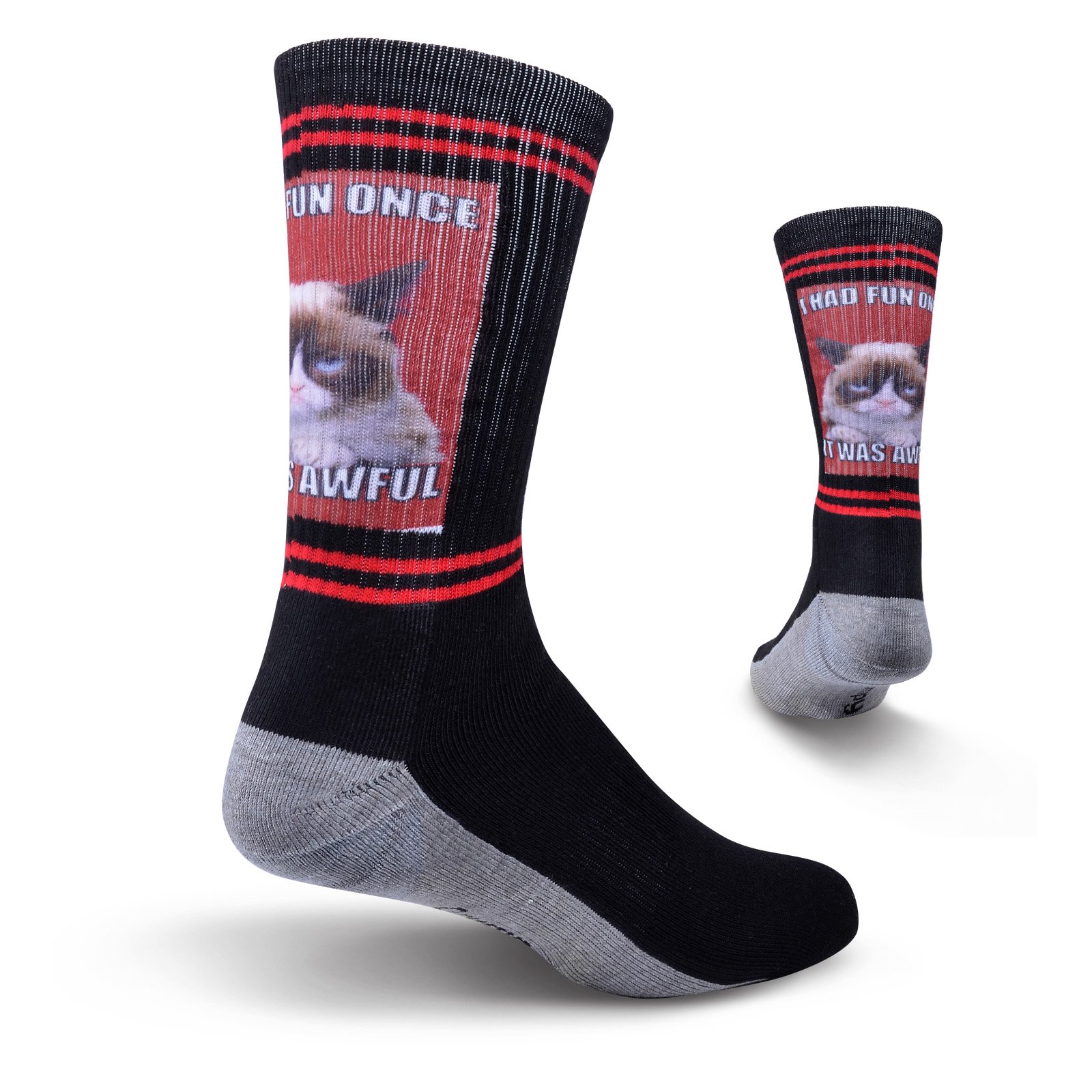 Funny Men's Go Away Crew Socks - Novelty Cotton Ankle Socks for Gifts, Parties & Everyday Wear - Comfortable Casual Socks for Work, Home & Travel