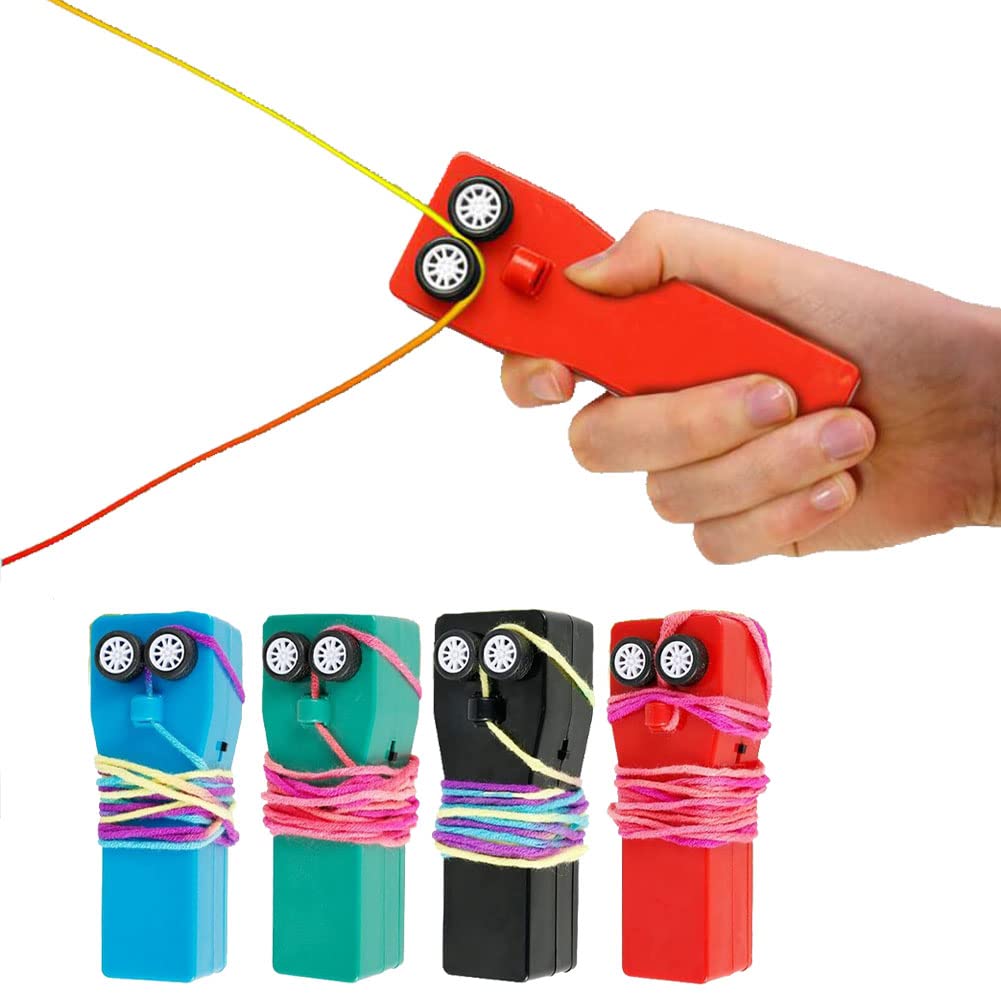 String Shooter Toy - Handheld Rope Launcher Propeller for Outdoor Games & STEM Learning (Red) - Fun for Kids, Parties & Backyard Activities