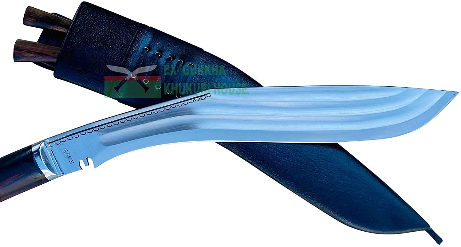 Gorkha Kukri Nepal - 18 Inch Full Tang Khukuri Knife with 3 Chira Design - Premium High Carbon Steel Blade for Camping, Hunting & Outdoor Survival