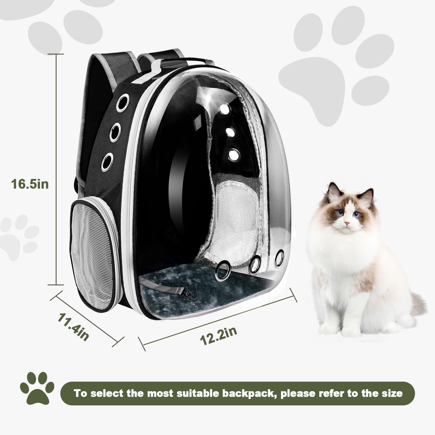 Ventilated Cat Backpack Carrier - Airline Approved Pet Travel Backpack for Small Dogs & Cats, Lightweight & Breathable Design for Hiking, Camping, Outdoor Adventures (Black) - Perfect for Travel, Vet Visits & Daily Commutes