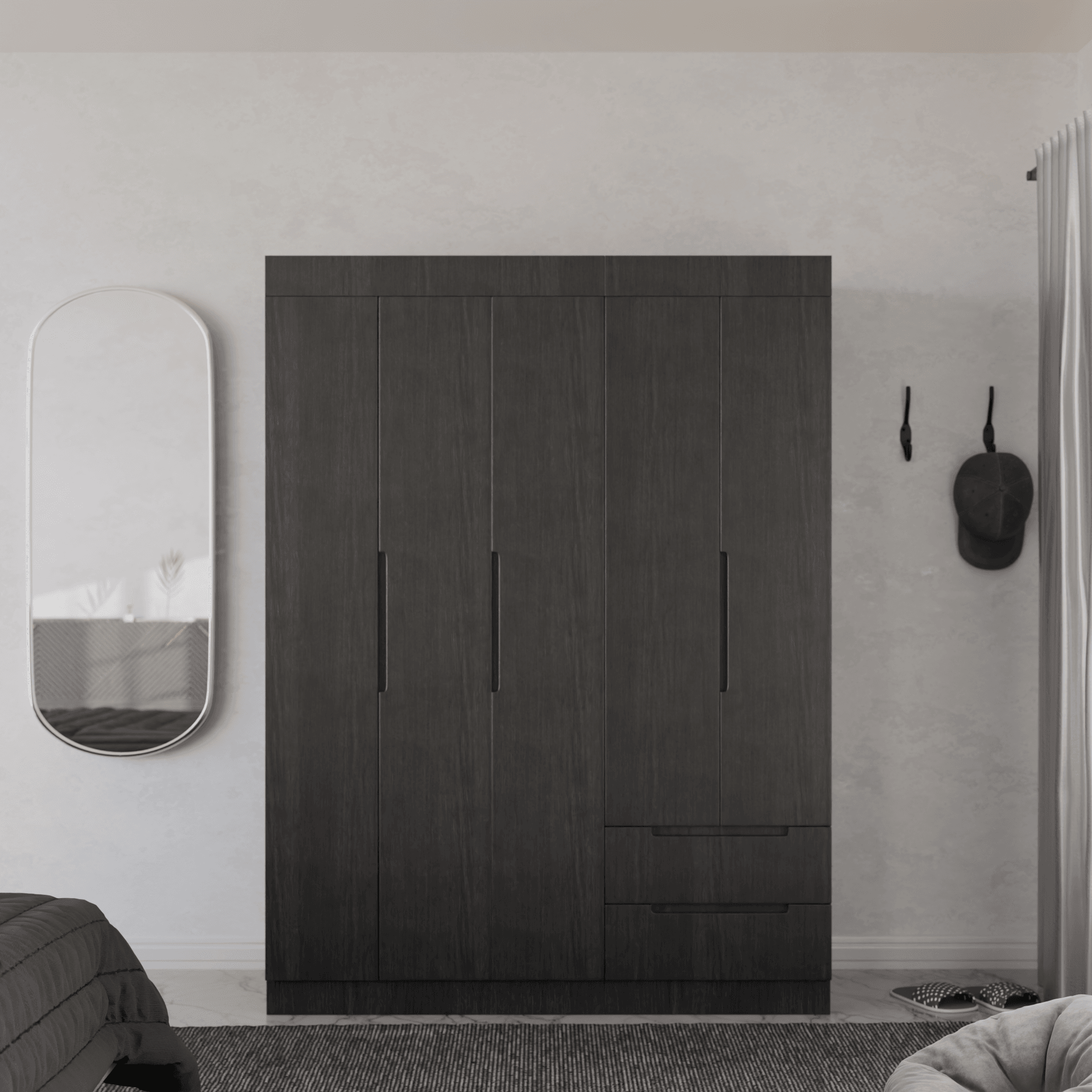 Harrison 5-Door Open Wardrobe Closet - Spacious Storage for Bedroom, Walk-In Closet & Dressing Room Organization