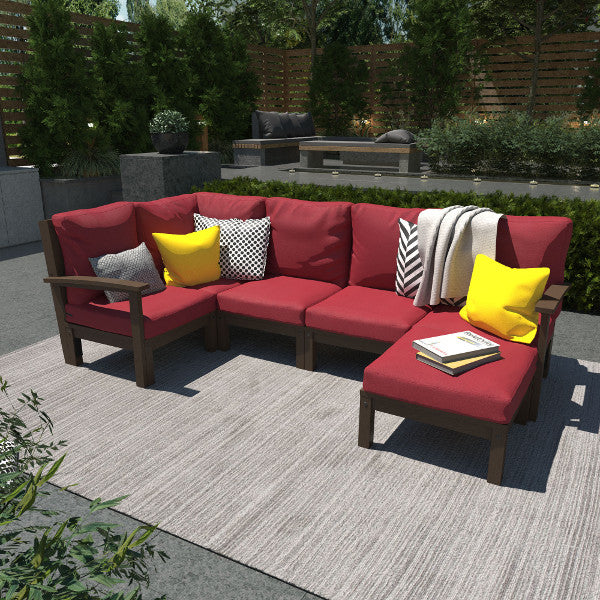 Custom 6-Piece Deep Seating Sectional Sofa Set with Ottoman - Perfect for Living Room, Family Room & Outdoor Patio Furniture