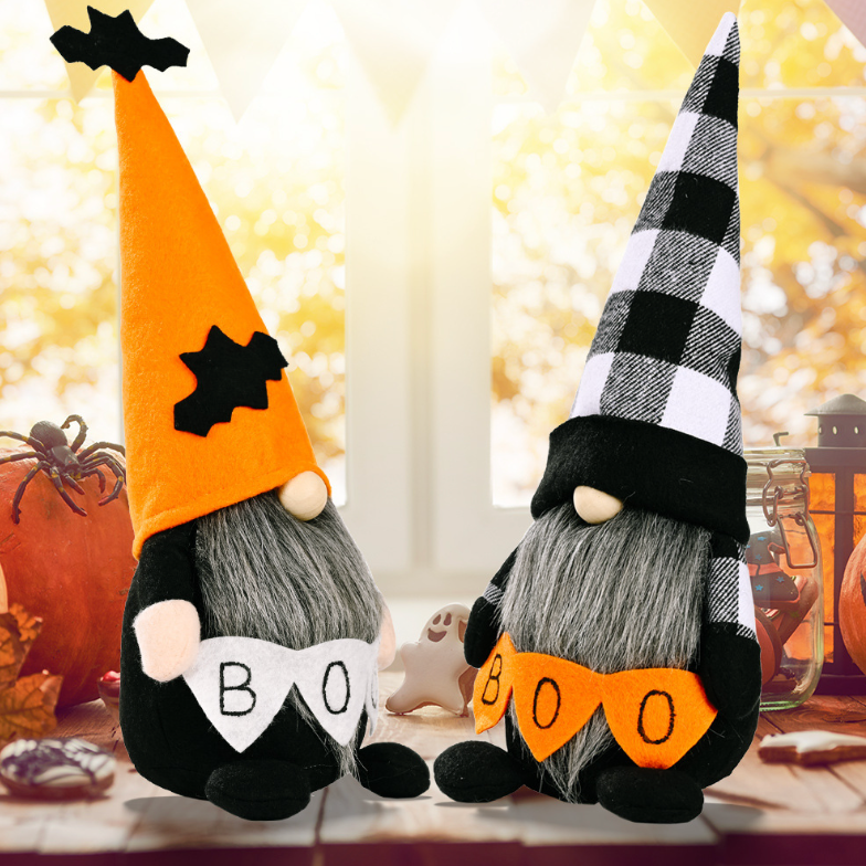 Hey Boo Gnomes Set of 2 - Cute Garden Decor for Outdoor & Indoor Use - Perfect for Patio, Lawn, and Home Decor