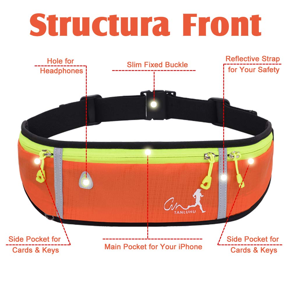 Best Running Waist Pack for Men & Women - Water Bottle Holder & Reflective Belt Bag for Hiking, Walking, Jogging - Fits 6.5'' Large Smartphones - Perfect for Outdoor Sports & Fitness Activities