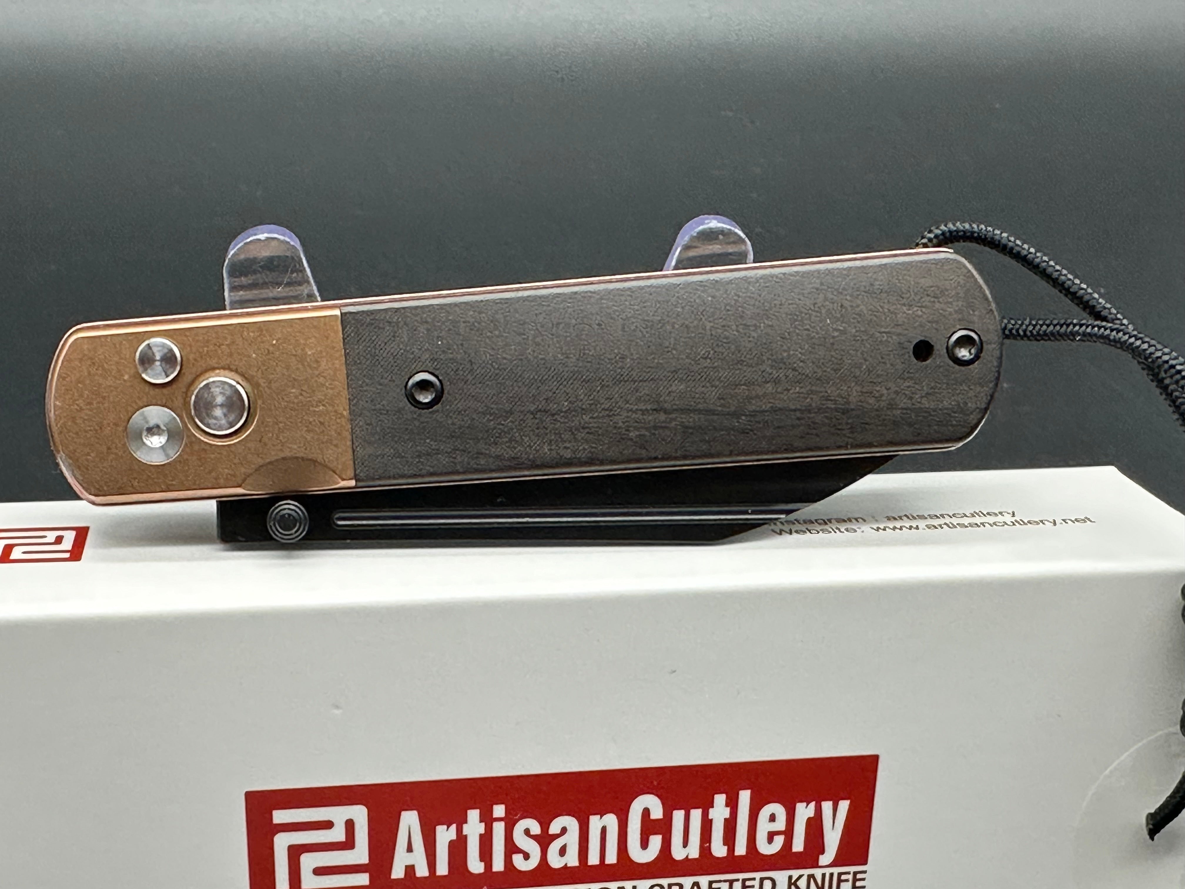 ARTISAN CUTLERY HOLM 1875P Pocket Knife - Premium AR RPM9 Steel Blade with Ebony Wood Handle - Perfect for Camping, Hiking & Everyday Carry (EDC)