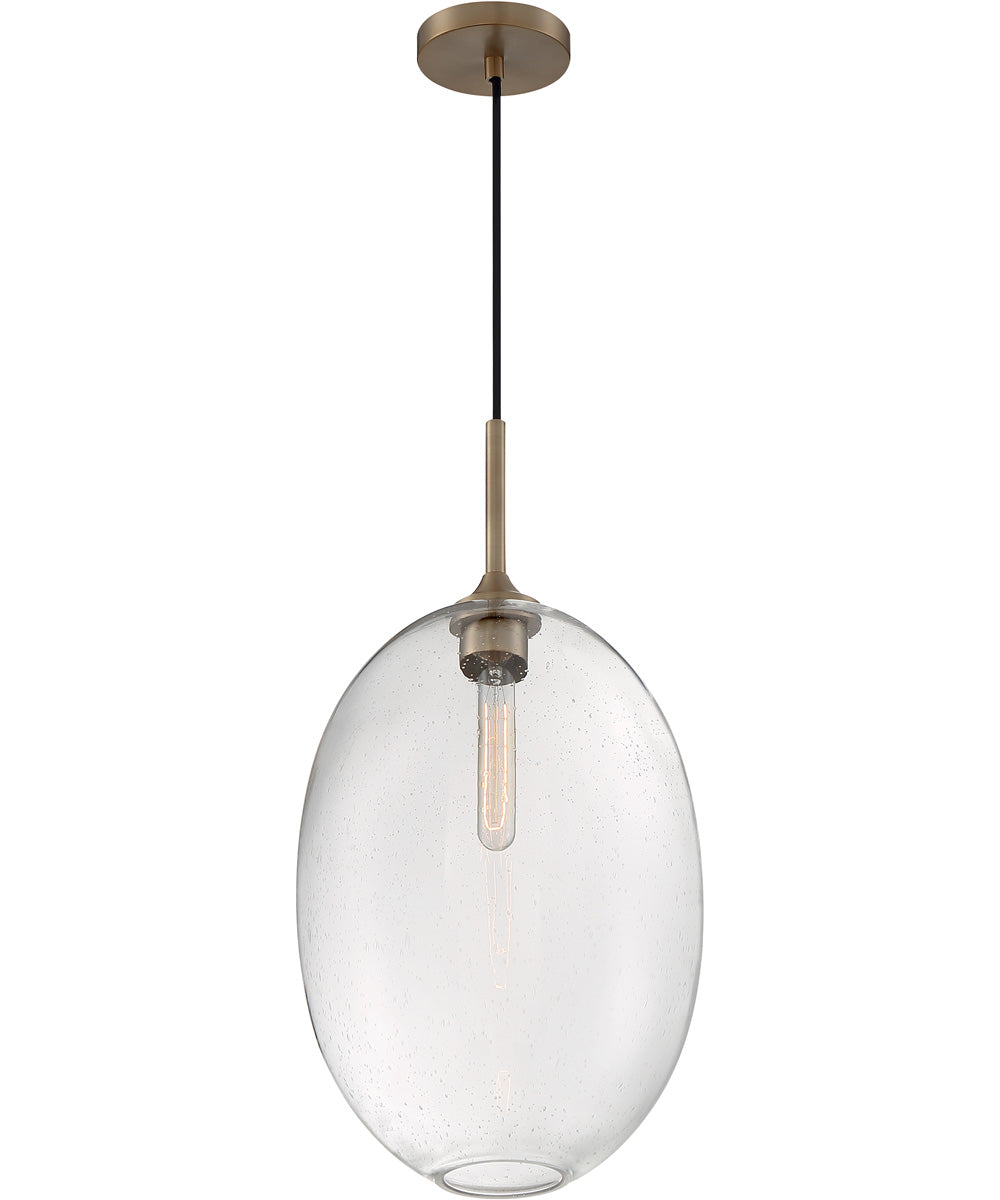 12W Aria 1 Light Pendant Light Fixture in Burnished Brass - Perfect for Kitchen Island, Dining Room, or Entryway Lighting