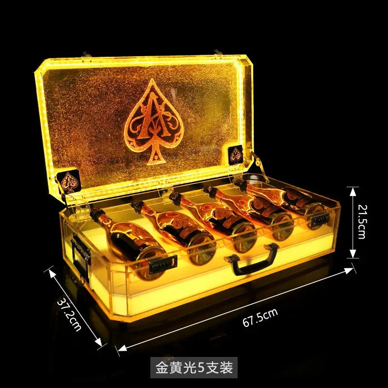 Ace of Spade LED Champagne Bottle Display Case - Rechargeable Glow Bar Presenter for Nightclub, Party & Lounge - Perfect for VIP Bottle Service & Special Events