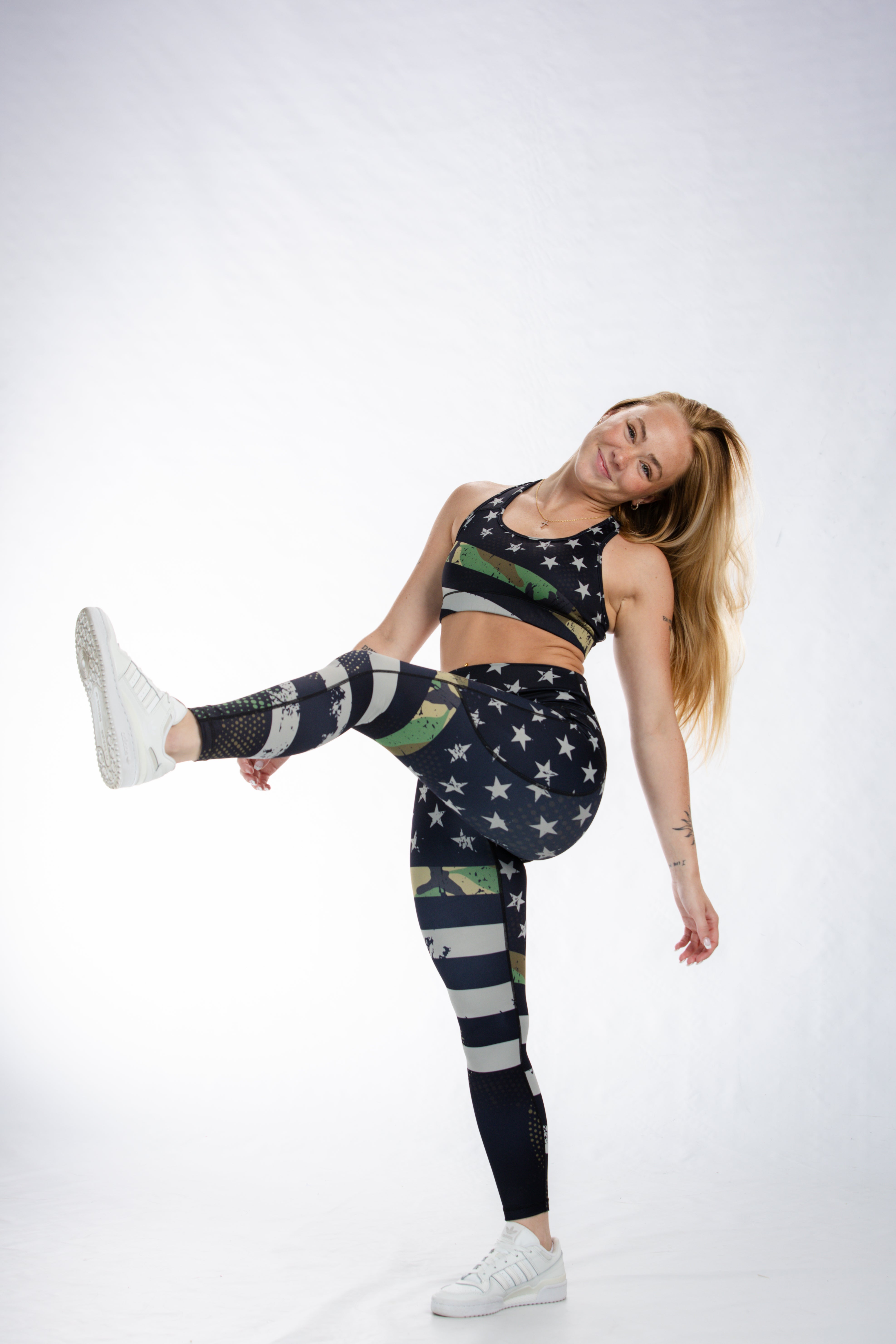 Empowered Camo Leggings for Women - High Waisted Yoga Pants with Pockets - Perfect for Workouts, Running & Casual Wear