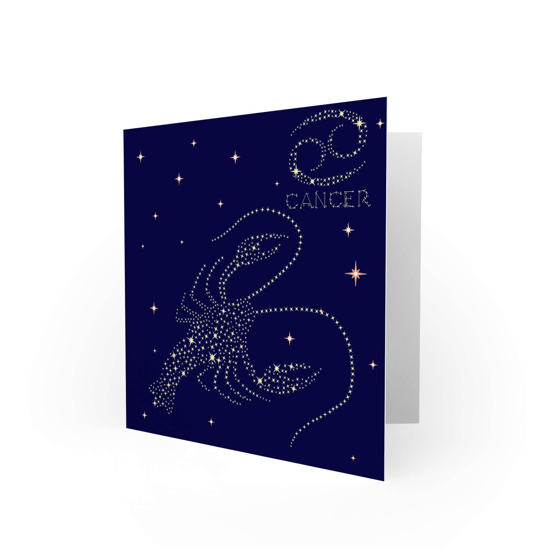 Wee Blue Coo Astrology Cancer Star Sign Constellation Blank Greeting Card - Birthday Card Art for Zodiac Lovers, Personalized Gifts & Celestial Decor