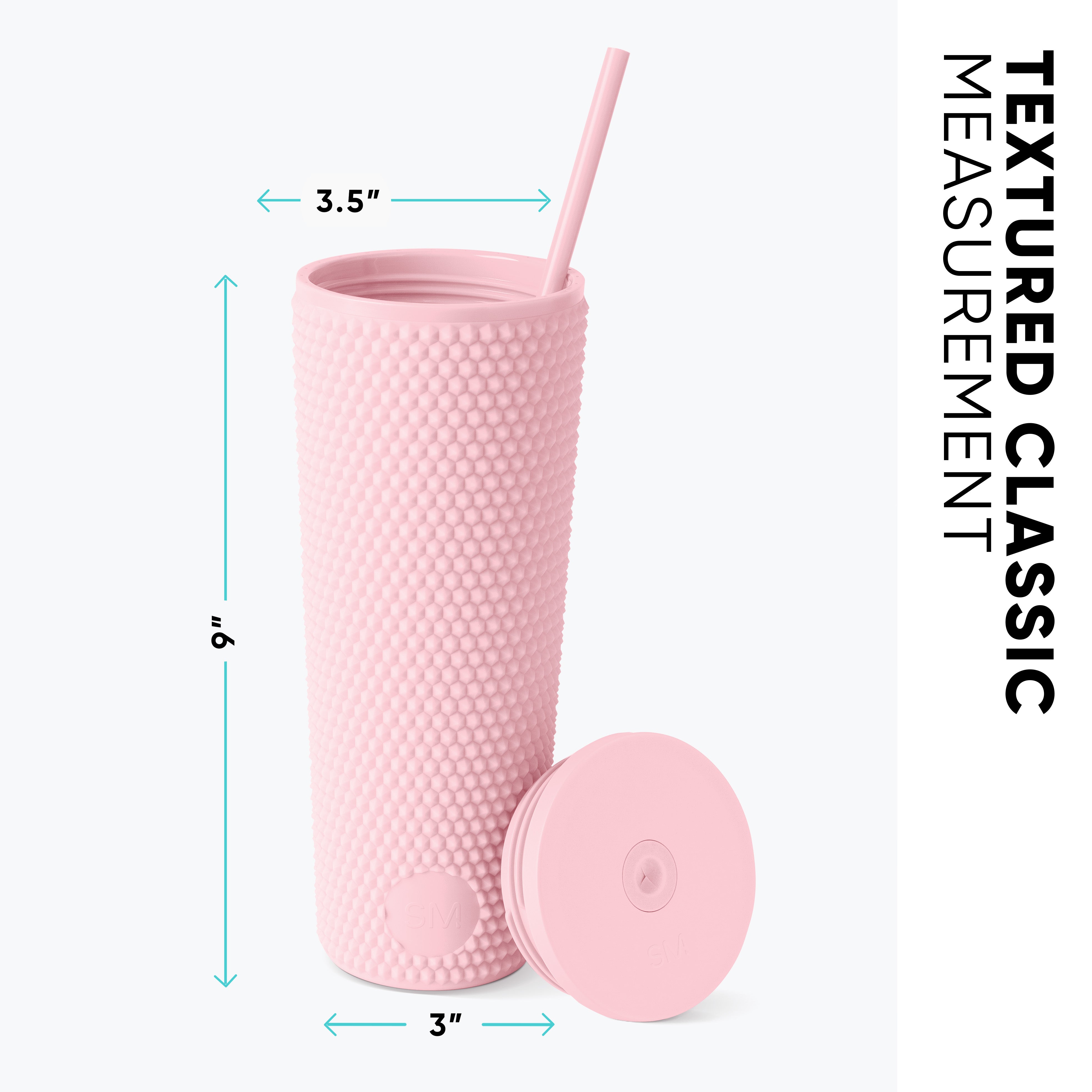 Textured Plastic Classic Tumbler with Straw Lid - 20oz Insulated Travel Mug for Coffee, Tea & Cold Drinks - Perfect for Office, Gym & Outdoor Activities